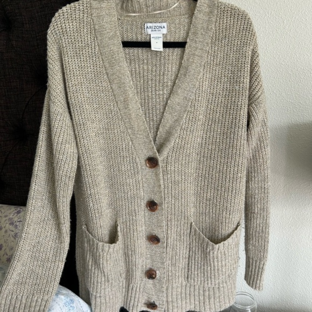 Arizona Jean Company Beige Cardigan Sweater